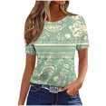 thumbnail image 2 of Anqov T Shirts for Women, Fashion Print Short Sleeve Crew Neck Loose Fit Shirt Graphic Tees, Daily Casual Comfortable Lightweight Summer Beach Tops, 2 of 4