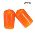 thumbnail image 2 of 20Pcs 12mm(1/2") Rubber End Caps Cover Vinyl Screw Thread Protector Round Wire Shelf Caps, Orange, 2 of 5