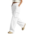 thumbnail image 5 of Elvqul Cargo Pants for Women with Multi Pockets, High Waisted Straight Leg Pants Elastic Waist Button Zip Quick Dry Casual Baggy Relaxed Fit Athletic Pants for Hiking Climbing, 5 of 7