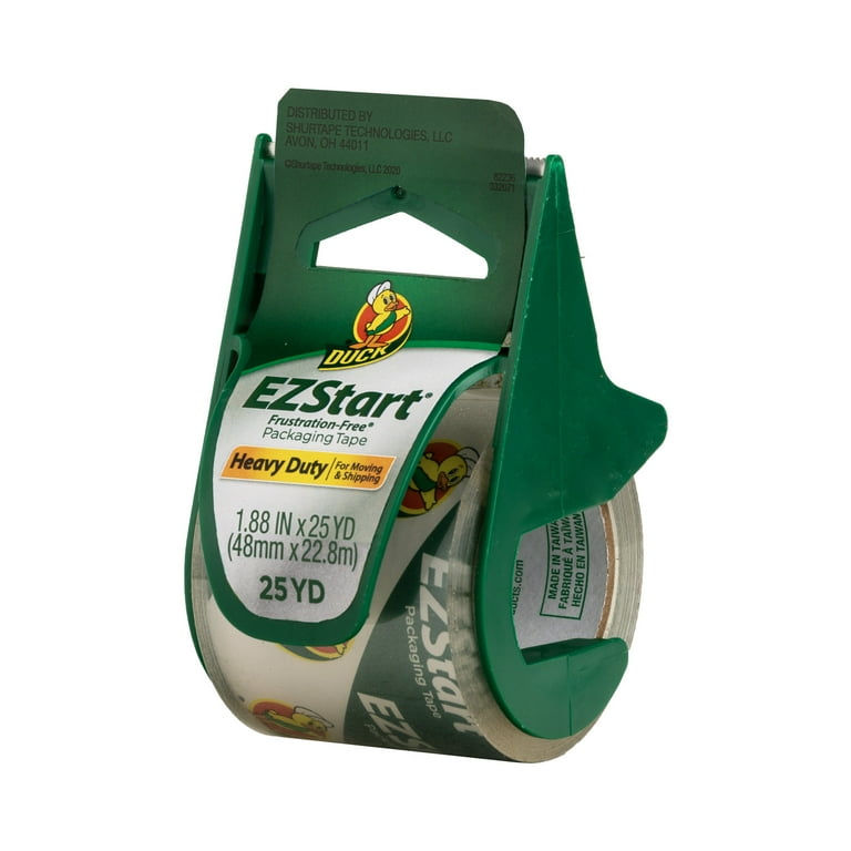 Duck Brand EZ Start Packing Tape with Dispenser, 1.88 in x