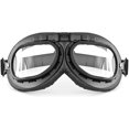 thumbnail image 2 of Vintage Mod Style Harley Chopper Aviator Motorcycle Goggles (Clear Lens). AF195 Black, 2 of 5
