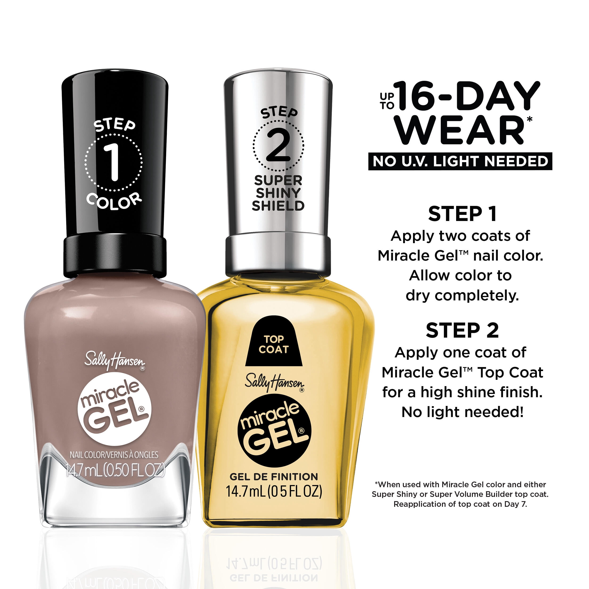 Sally Hansen Miracle Gel Nail Polish Supercharged Glam Steel the Scene .5oz