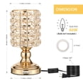 thumbnail image 5 of Crystal Table Lamp Bedside Lamps With Clear Crystal Lampshade and Metal Base Elegant Decorative, Nightstand Desk Lamp for Bedroom, Living Room, 5 of 5