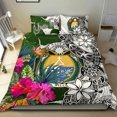 thumbnail image 2 of Nauru Juego de Cama Personalizado Blanco - Turle Plumeria Banana Leaf Crest, 2 of 6