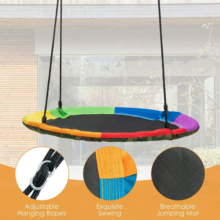 Gymax Swing Frame Stand with 2 Swing Set Backyard w/ Stakes