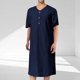 thumbnail image 2 of Camisas de Manga Larga de los Hombres, Cuello en V de Verano de Color Sólido Bolsillo Musulmán Roba Blusas Conjuntos para el Uso Casual Y Diario, 2 of 6