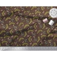 thumbnail image 3 of Soimoi Brown Rayon Crepe Fabric & Leaves Printed Craft Fabric by the Yard 46 Inch Wide, 3 of 3