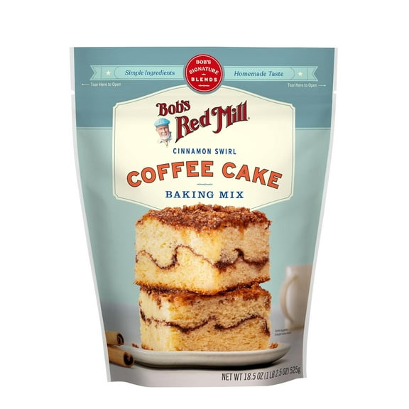 Bob's Red Mill Cinnamon Swirl Coffee Cake Baking Mix - 18.5 oz Bag (Pack of 1), Simple Clean Ingredients, Homemade Taste, Non-GMO ( PACK OF 2 )