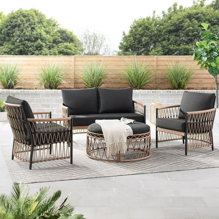 Better Homes Gardens Lilah Outdoor Wicker Loveseat Black