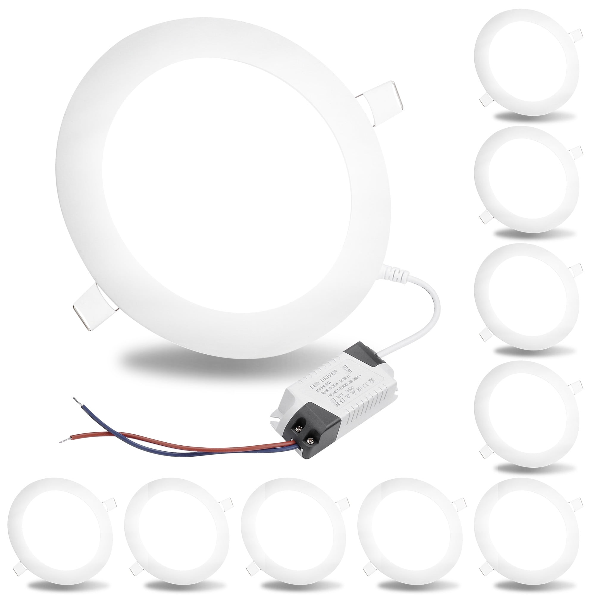 10X 18W 8" Warm White LED Recessed Ceiling Panel Down Light Fixture+Junction Box 