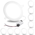 thumbnail image 1 of DELight 10 Pack 5 Inch LED Recessed Light Ceiling Lights Ultra-thin 6000-6500K Cool White 9W Panels Downlight ROHS Certified 60W Equivalent, 1 of 10