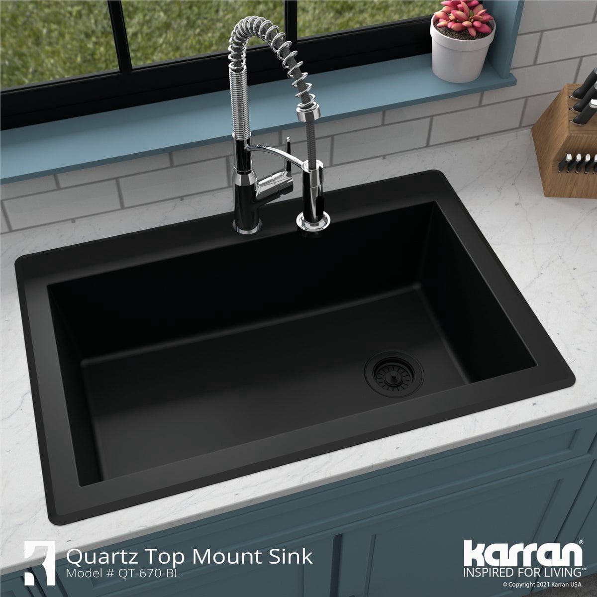 Karran Black Composite Sink QT-670-BL