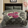 thumbnail image 2 of Thick Warm Winter Fleece Blanket For King Bed 2 Ply Reversible Soft Raschel Blanket,85"x93",10lb, 2 of 8