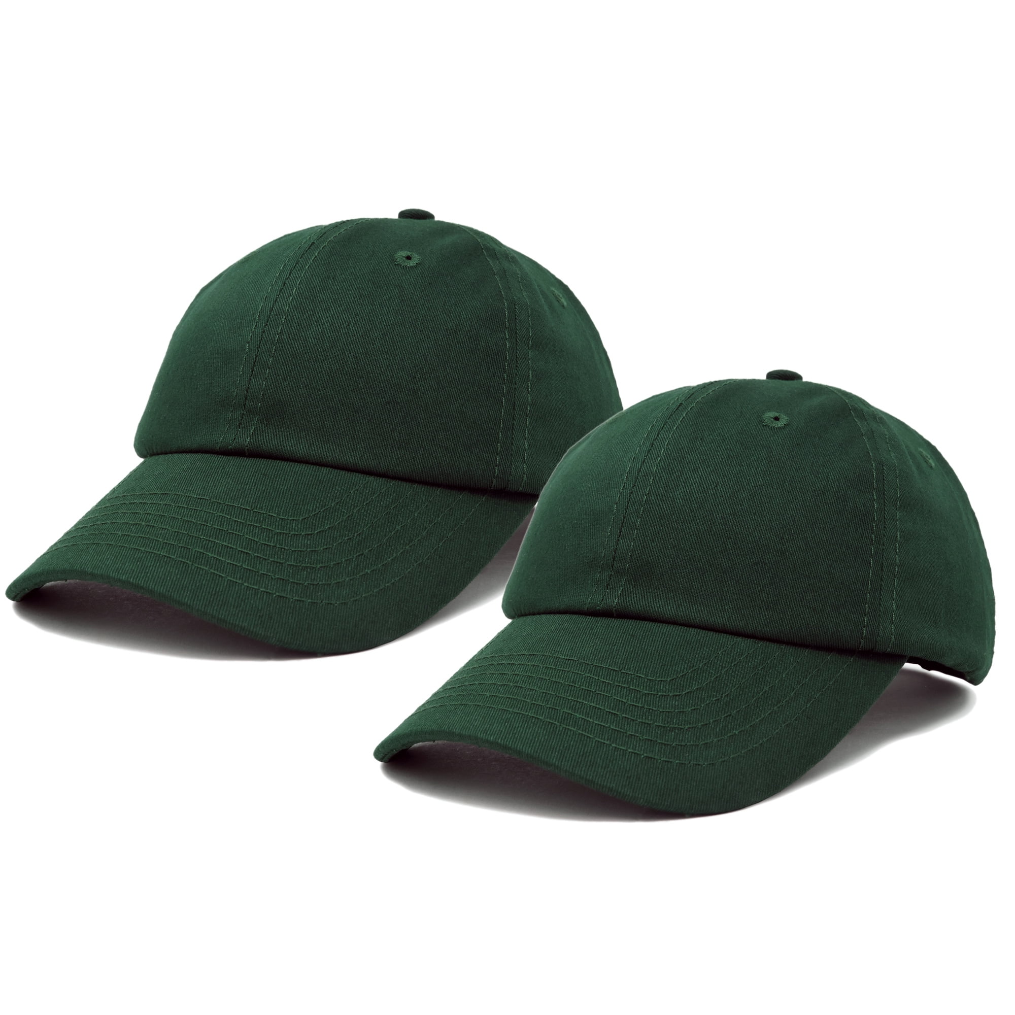 DALIX Plain Dad Hats 2 Pack Deal in Dark Green