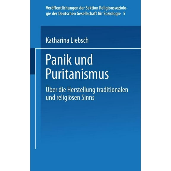 VerÃ¶ffentlichungen Der Sektion Religions Panik Und Puritanismus: Ãber Die Herstellung Traditionalen Und ReligiÃ¶sen Sinns, Book 5, (Paperback)