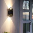 thumbnail image 2 of Raindrops Outdoor Waterproof Black Aluminum LED Square Wall Light Double Heads, 2 of 9
