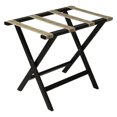 thumbnail image 1 of Wooden Mallet LR-BKTAP Deluxe Straight Leg Luggage Rack with Tapestry Straps - Black, 1 of 1