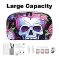 thumbnail image 3 of Skull Travel Organizer Hard Drive Bags Cable Organizer Multi USB Cable Organizer Oxford Cloth Waterproof Electronics Storage Bag 5.9x9.44x3.14 in, 3 of 6