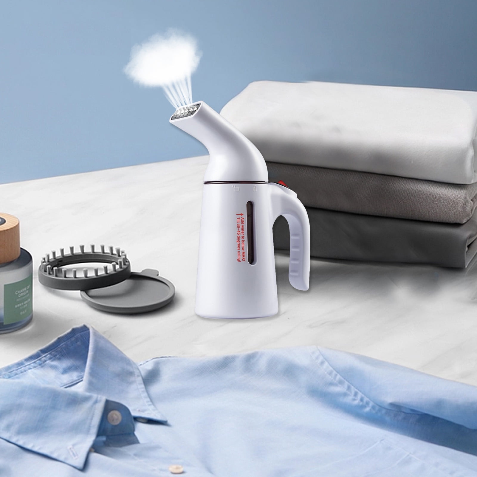 Handheld Portable Steam Iron for Clothing, Travel Garment Steamer for Wrinkle Removal, Powerful Fast Steam for All Fabrics, Safe and Compact for Home, Office and Travel, Easy to Use and Store