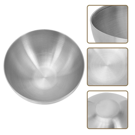AURARMLET Steel Bowl Salad Bowl Stainless Steel Silver 1Set