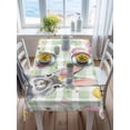 thumbnail image 3 of Sage Green Easter Rectangle Tablecloth, Spring Watercolor Bunny Eggs Flower Plaid Waterproof & StainResistant Tablecloth, Washable Oil-proof Table Cover for Dining/Party/Wedding/Buffet 52x70 In, 3 of 9