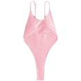 thumbnail image 2 of Sngxgn Women's Swimsuit Tummy Control Deep V Neck Double Straps Crisscross Back Tie Bathing Suit(Pink,L), 2 of 8