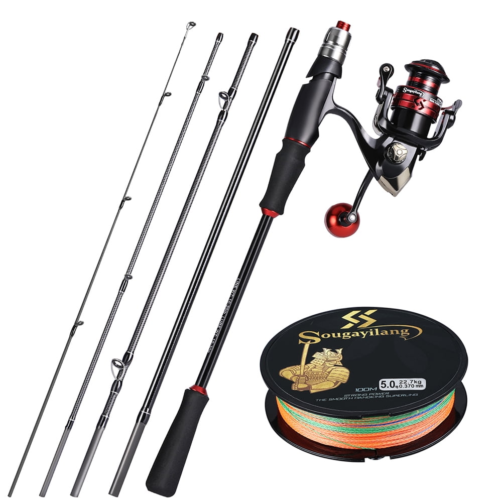 Sougayilang Spinning Fishing Reel and Rod Combo 1.8m/2.1M Bass Fishing