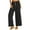 Black, variant on WREESH Womens Cotton Linen Pants Casual Solid High Waist Loose Pocket Straight Buttons Long Pants Black