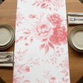 thumbnail image 5 of Pink Floral Art 120 Inch Table Runner, Watercolor Botanical Spring Flowers Farmhouse Dresser Scarf Cotton & Linen Tablerunner for Dining/Kitchen Island/Holiday Party Décor 13" x 120", 5 of 9