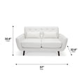 thumbnail image 5 of OFM 161-FLS2-BGE 161 Collection Mid Century Modern Tufted Fabric Loveseat Sofa with Lumbar Support Pillows, Walnut Legs - Beige, 5 of 17