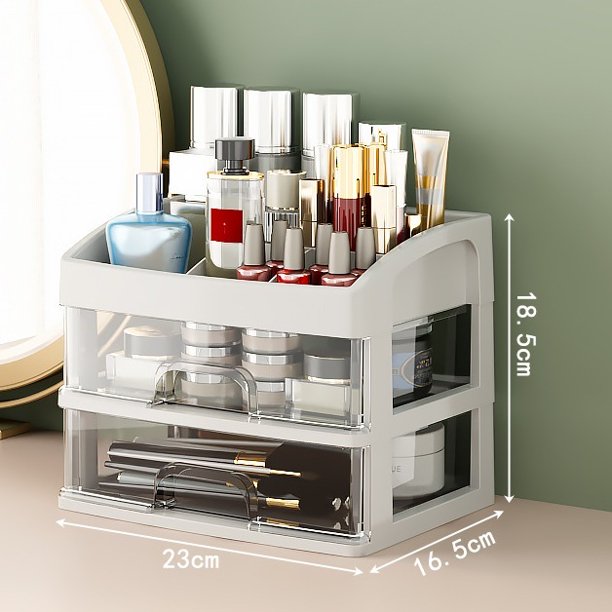 Caja de almacenamiento de plástico transparente for cosméticos, cajón de escritorio, caja de maquillaje for lápiz labial, tocador, almacenamiento de brochas de maquillaje