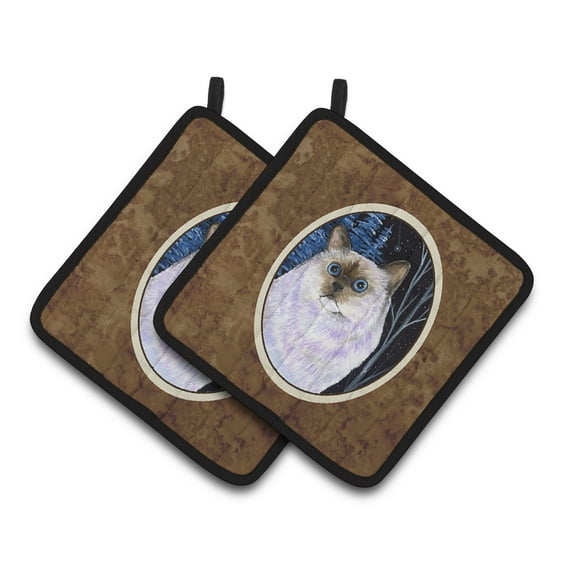 Carolines Treasures SS8403PTHD Starry Night Cat - Birman Pair of Pot Holders, 7.5HX7.5W, multicolor