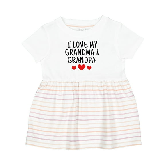 Inktastic I Love My Grandma and Grandpa Girls Baby Dress
