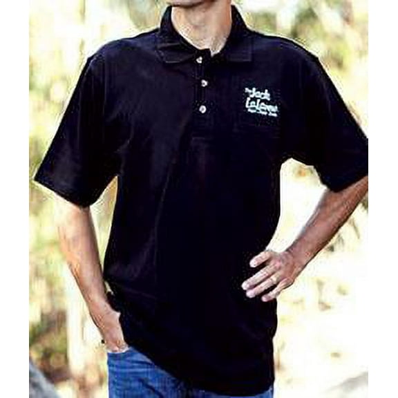Jack LaLanne Embroidered Black Polo with Pocket