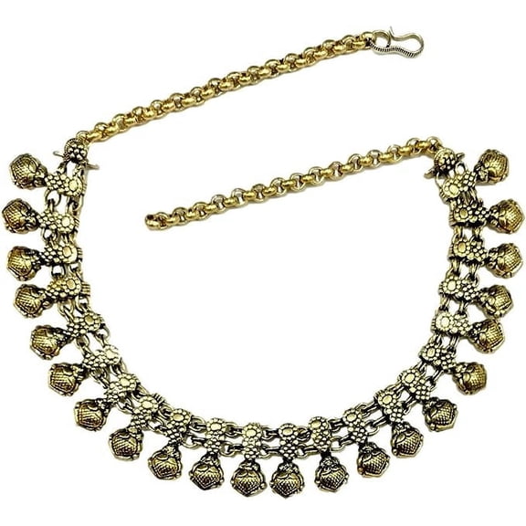 Necklace Indian oxidised golden for women traditional jewellery Chokers metal beaded single line choker fashion jewellery