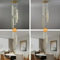 thumbnail image 5 of ZHLWIN Modern Kitchen Island Dimmable Pendant Light Fixture, Gold 114W LED Pendant Lights 6 Ring Rectangular Chandelier Staircase Large Chandelier Lobby Living Room Foyer High Ceiling Chandeliers, 5 of 7