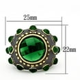 thumbnail image 2 of Reverse Two-Tone Brass Ring with Synthetic Synthetic Glass in Emerald for Women Style LOA881, 2 of 2