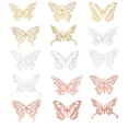 thumbnail image 4 of Pegatina de pared de libélula de imitación 3D, decoración para fiestas de bodas, textura de metal de PVC, pegatinas de pared de mariposas doradas y plateadas, decoración del hogar, 4 of 5