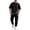 Black@GC@, variant on Mens Summer 2 Peice Set Casual Outfits for Men Solid Color Short Sleeve Tshirts Pants Cozy Lightweight Athletic Jogging Tracksuit