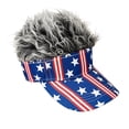 thumbnail image 2 of Patriotic Baseball Cap,Baseball Cap with Fake Spiked Hair Sun Protection,Adult Patriotic Hair Hat,American Flag Hats with Hair for Men and Women,4th of July Accessories,250th Anniversary Decoration, 2 of 9