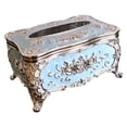 thumbnail image 2 of Soporte de caja de pañuelos de acrílico Caja de cubierta de tejido extraíble rústica Servilletero de vintage para sa de Hotel Restauran azul pteado perfecl Sostenedor del tejido, 2 of 8