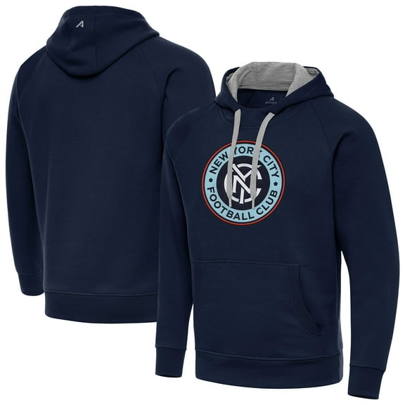 Men's-Antigua  Navy New York City FC Victory Fleece Raglan Pullover Hoodie