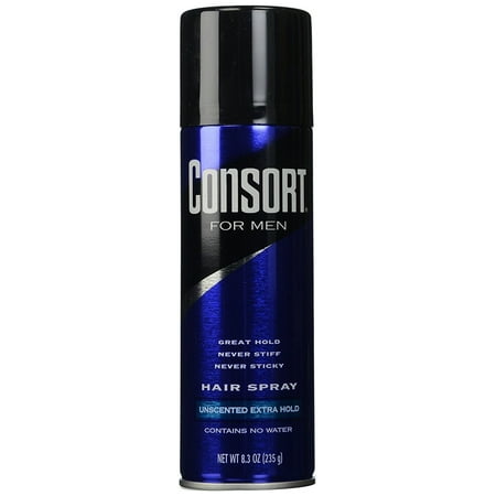 - Consort for Men Unscented Extra Hold Hair Spray 8.3 oz. Aerosol Can