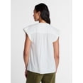 thumbnail image 4 of Time and Tru Women's Linen Pintuck Top, Sizes XS-XXXL, 4 of 6