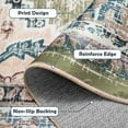 thumbnail image 4 of 6'x9' Vintage Area Rugs,Soft Washable Distressed Thin Rugs for Living Room Bedroom,Non-Slip Foldable Indoor Carpet,Green, 4 of 5