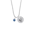 thumbnail image 2 of Delight Jewelry Silvertone Mini Translucent Royal Blue Paw Silvertone Script Initial Disc - V - Charm Necklace, 20"+3", 2 of 4