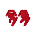thumbnail image 2 of BemeyourBBs Toddler Baby Boy Girl Valentines Day Outfits Loved Letters Embroidery Sweatshirt and Pants Set Spring Fall Winter Clothes, 2 of 9