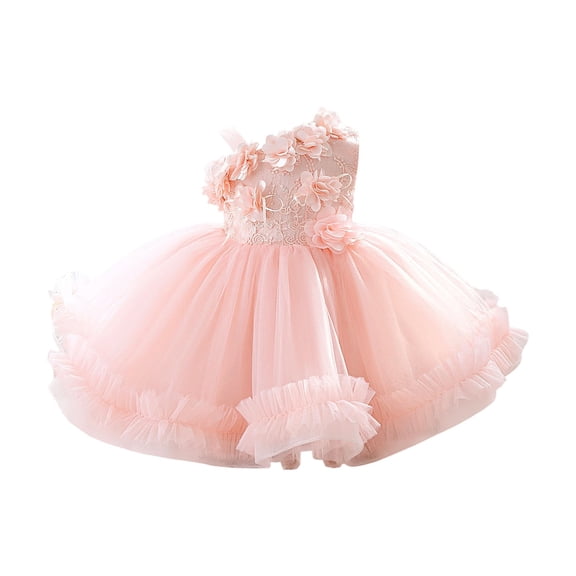 XIYON Girls Dress Elegant Glitter Party Dress For Girls Flutter Sleeve Dress Occasions Formal Attire Dresses For Kids