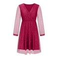 thumbnail image 3 of gbyLJF Homecoming Dress Flowy Cotton Floral Dress Cocktail Party Dress for Women Boat Dress Hot Pink XXL, 3 of 5