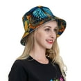 thumbnail image 6 of Salouo Colorful Cloud Butterfly Sunflower Print Unisex Bucket Hat, Outdoor Summer Beach Fishing Sun Hat Fun Outdoor Vacation Hat for Men Women Teens,Reversible Double-Side-Wear, 6 of 6